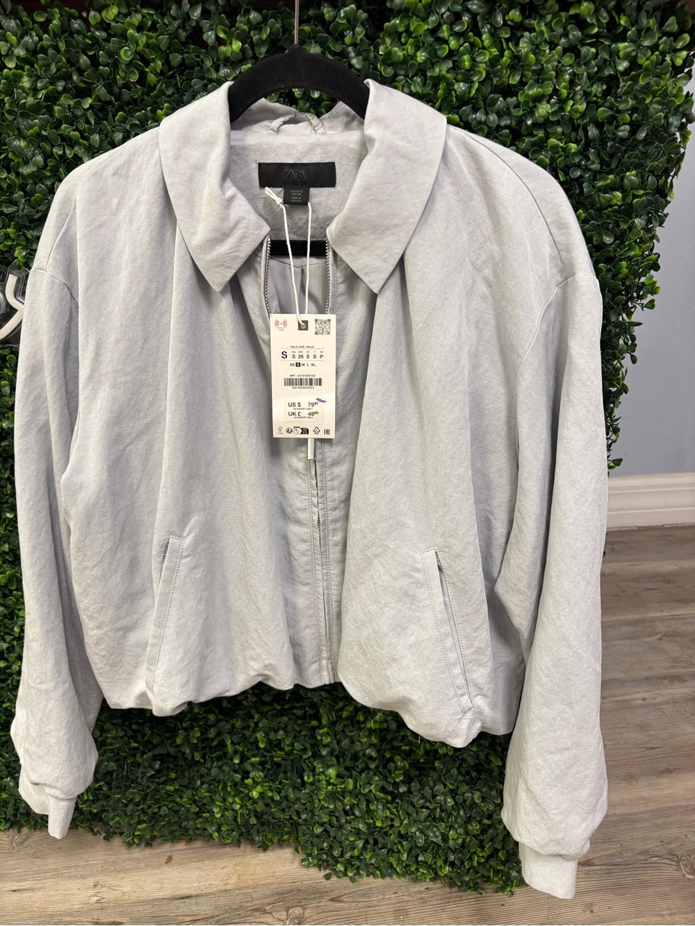 Zara Light Gray Bomber Jacket